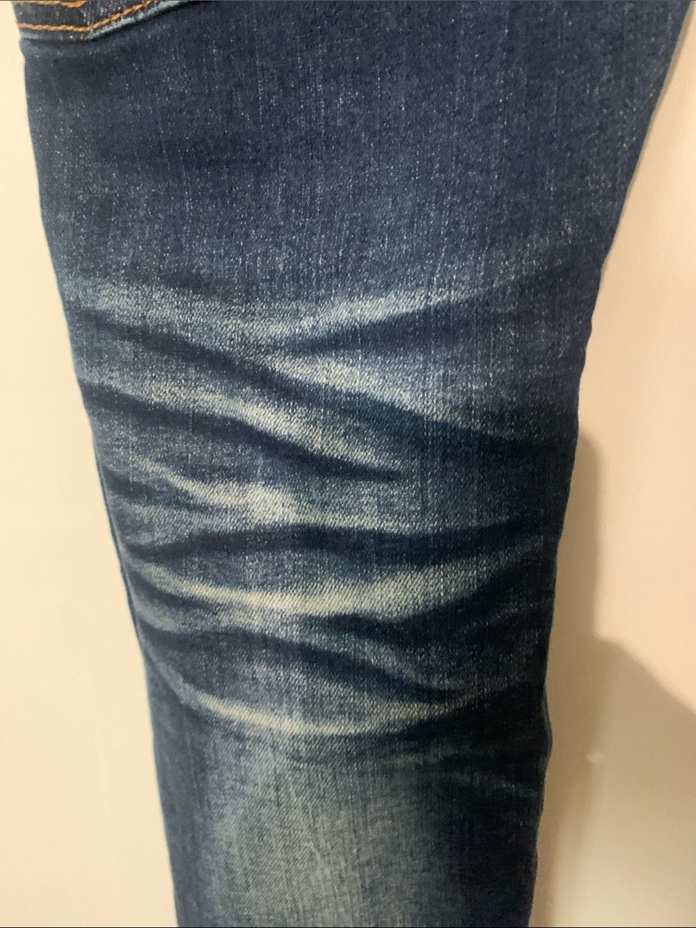 Dark Wash Skinny Jeans with Red Embroidered Trim - Picture 10 of 11